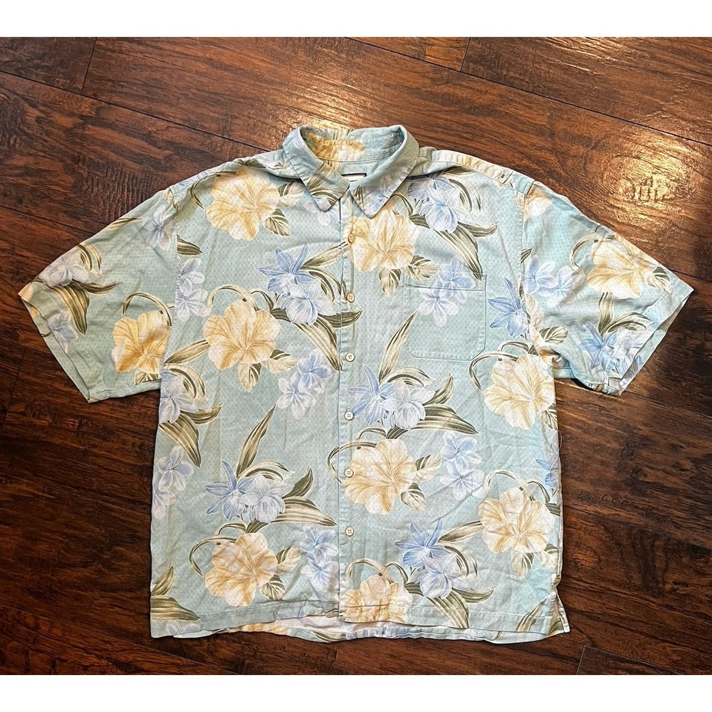Vintage‎ Jamaica Jaxx 100% Silk Floral Relaxed Button-up Shirt, Men's Size XL